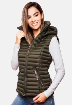 Navahoo Vestes Sans Manches Gilet Shadaa Femme Kaki -About you 222b65395b3b3087c510df5078fe8648