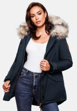 Navahoo Parkas Parka D’hiver Femme Bleu Foncé -About you 3a7a15a63cddf37a4cac86018c78a1c4