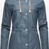 Navahoo Manteaux De Pluie Manteau Mi-saison Rainy Forest Femme Bleu-gris