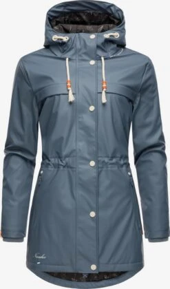 Navahoo Manteaux De Pluie Manteau Mi-saison Rainy Forest Femme Bleu-gris