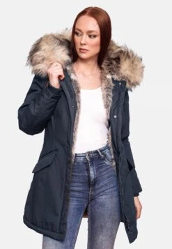 Navahoo Parkas Parka D’hiver Cristal Femme Bleu Foncé -About you 492bcdab8b2012eb3c71e468054f6bbc