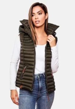 Navahoo Vestes Sans Manches Gilet Shadaa Femme Kaki -About you 4dd79ceb88547161a0aff0a888a6f268