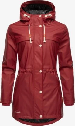Navahoo Manteaux De Pluie Manteau Mi-saison Rainy Forest Femme Rouge