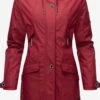 Navahoo Manteaux De Pluie Manteau Mi-saison Femme Rouge Sang